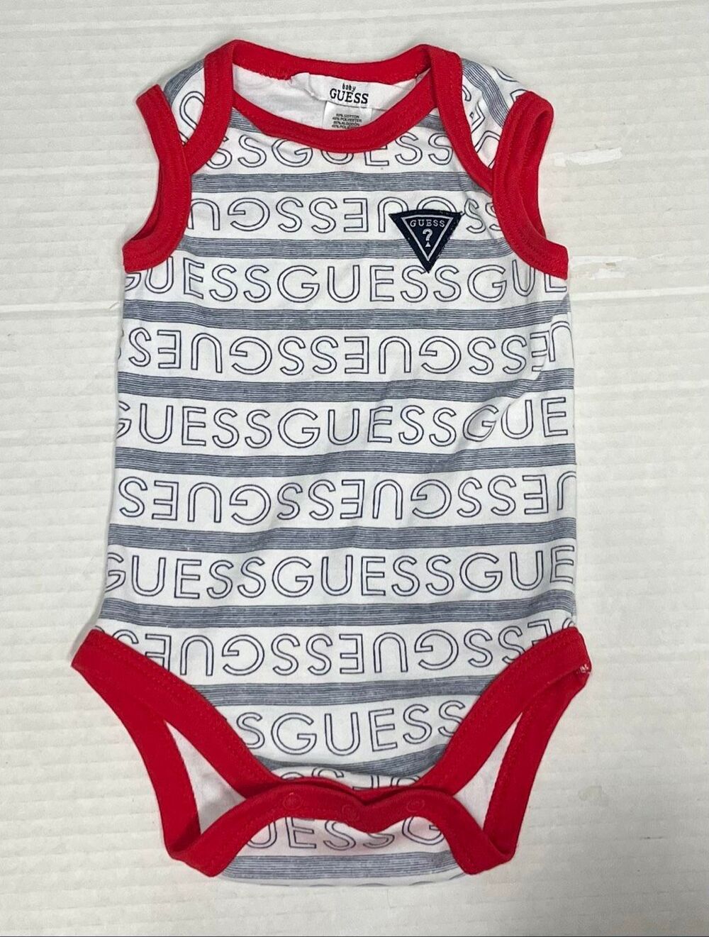 Guess Branded Sleeveless Bodysuit   Boys Size 0-3 Months